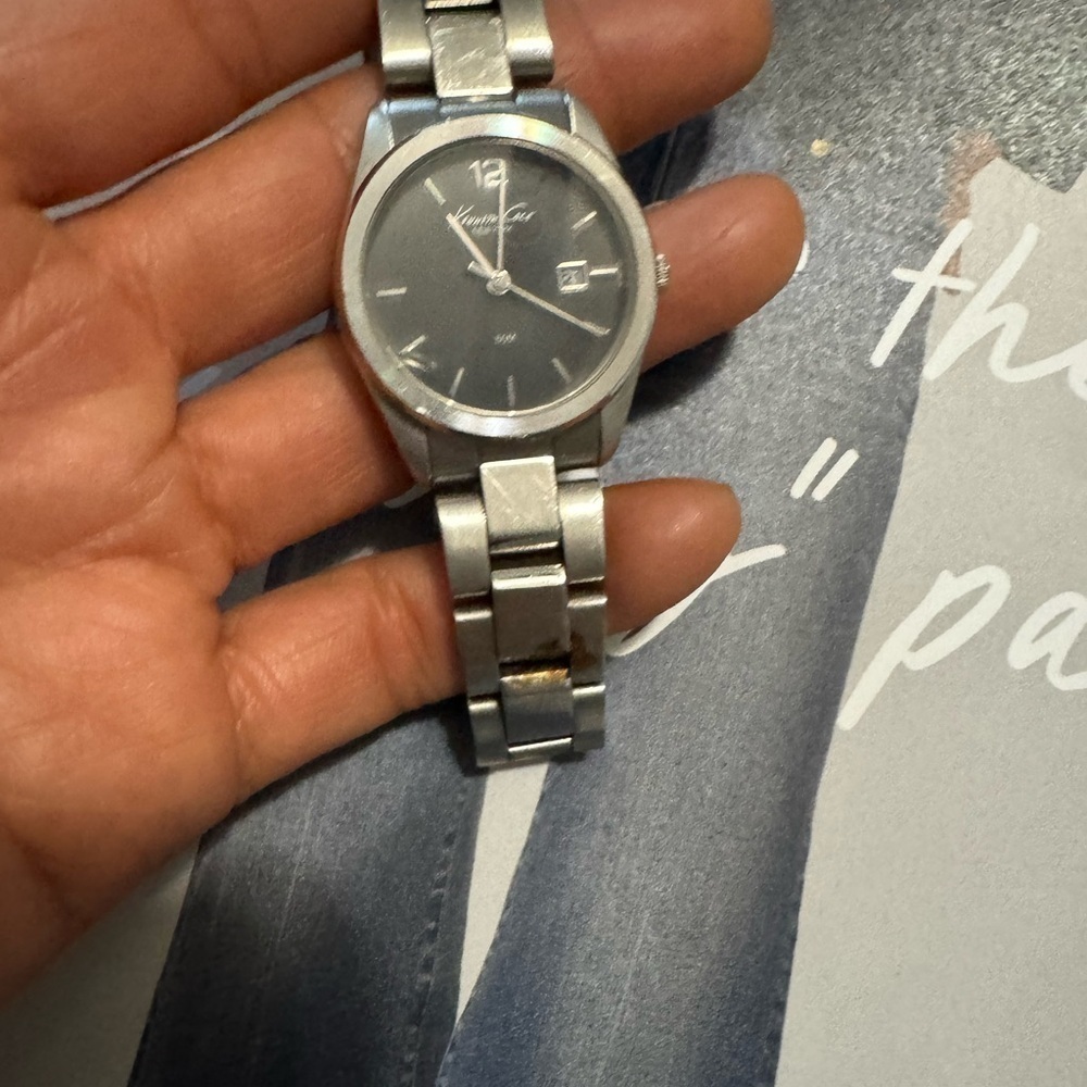 Kenneth Cole Silver Watch with Black Dial